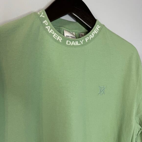 Daily Paper Rib Green T Shirt Green Short Sleeve Logo Men's L - Picture 3 of 9